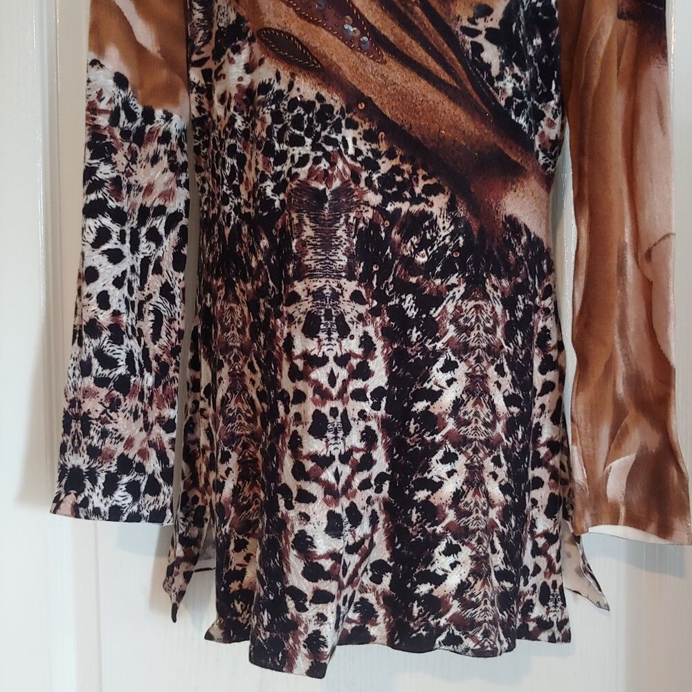 Alberto Makali Blingy Leopard Glam Mob Wife Clubwear Statement Dress M - Picture 6 of 15